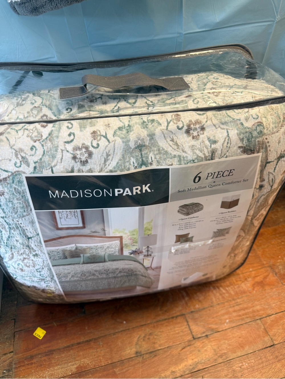 Madison Park Soft Medallion Comforter Set in Green and Cream